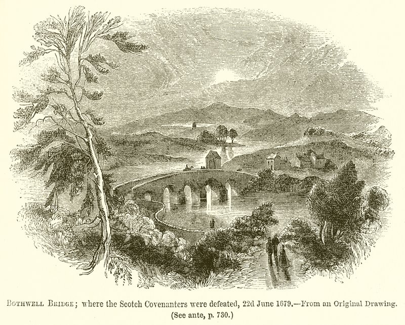 Bothwell Bridge; waar de Schotse covenanters werden verslagen, 22 juni 1679 door English School
