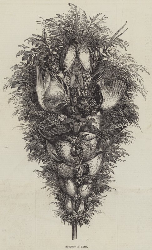 Boeket van Wild (gravure) door English School