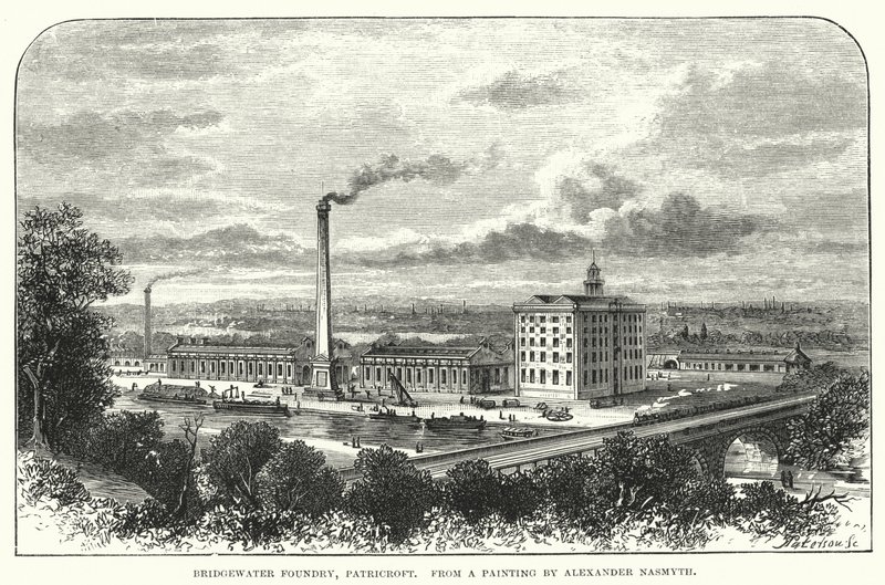 Bridgewater Gieterij, Patricroft (gravure) door English School