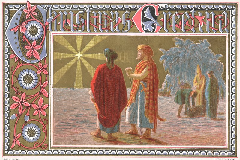 Heldere noordster, kerstkaart door English School