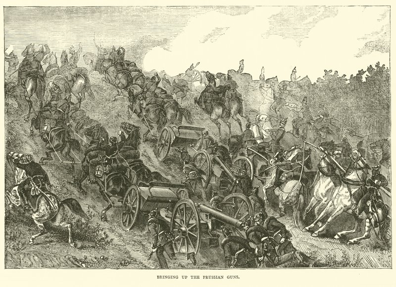 Het aanvoeren van de Pruisische kanonnen, augustus 1870 door English School