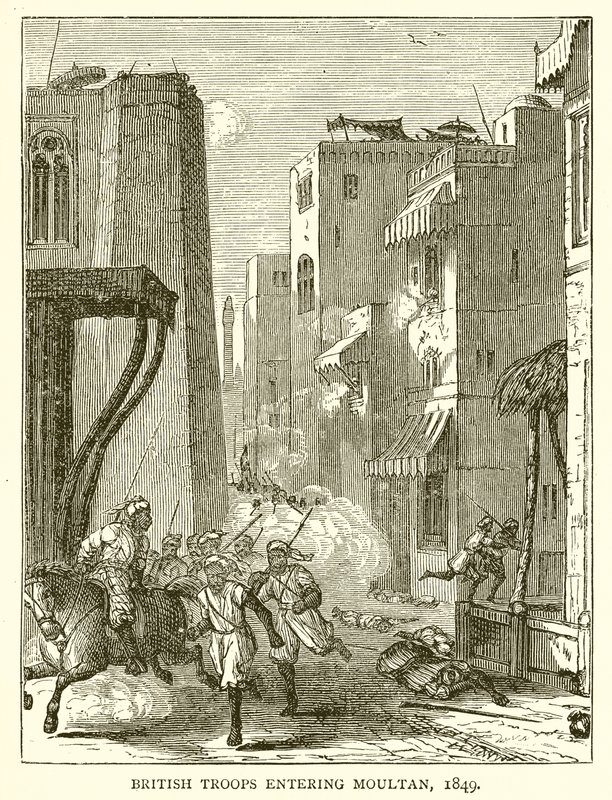 Britse Troepen betreden Moultan, 1849 door English School