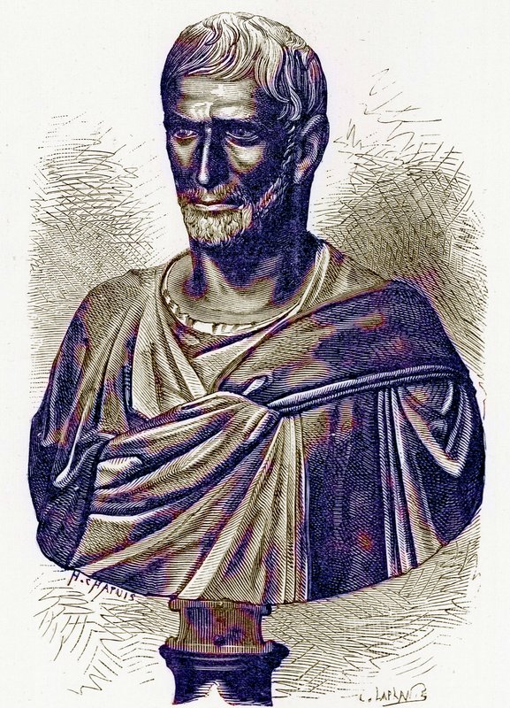 Brutus, buste in het Capitool, illustratie uit Geschiedenis van Rome door Victor Duruy, gepubliceerd 1884 door English School