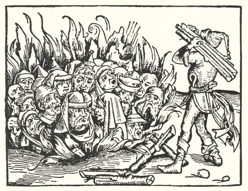 Het verbranden van de Joden tijdens de pest door English School