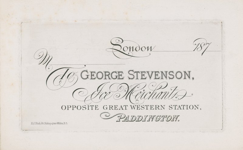 Visitekaartje voor George Stevenson door English School
