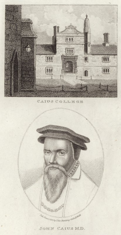 Caius College en een portret van John Caius door English School