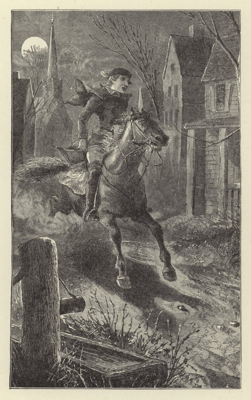 Oproep tot de wapens - Paul Reveres rit, 1775 door English School
