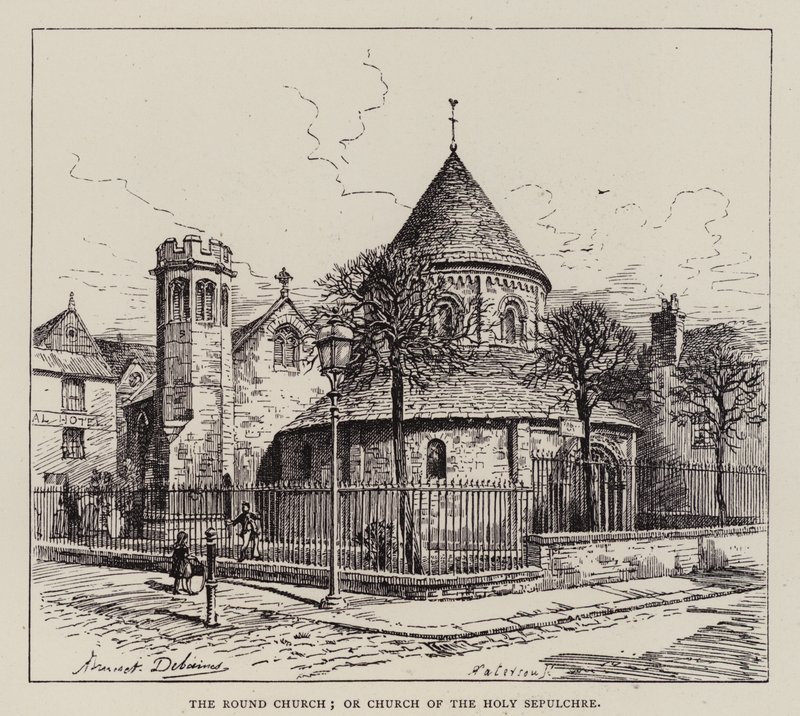 Cambridge: De Ronde Kerk; of Kerk van het Heilig Graf door English School