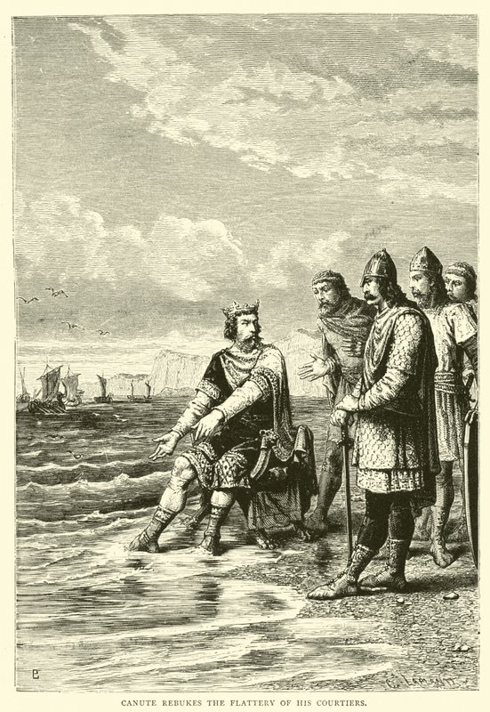 Canute berispt de vleierij van zijn hovelingen door English School