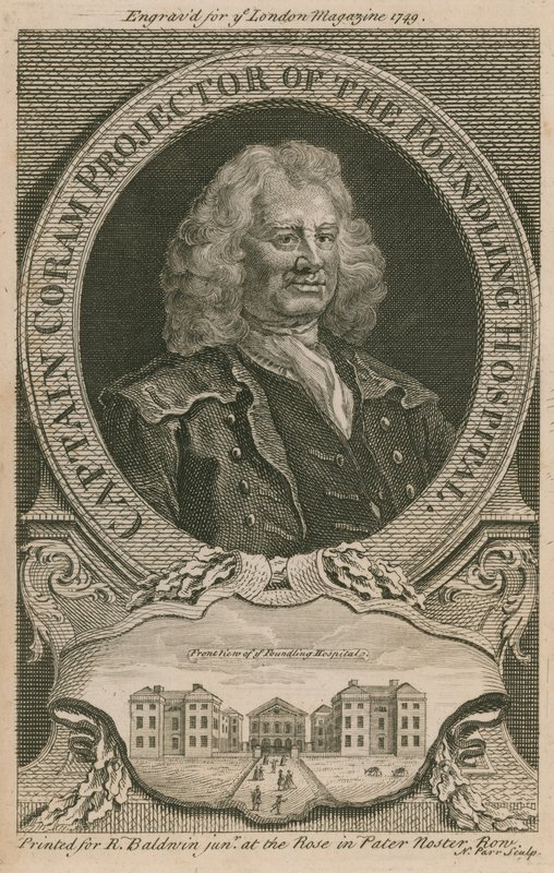 Kapitein Coram, initiatiefnemer van het Foundling Hospital door English School