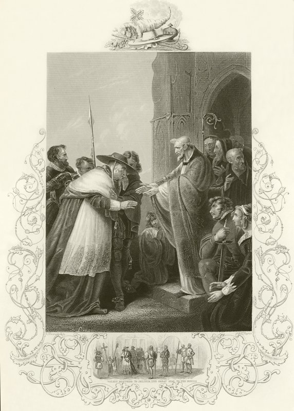 Kardinaal Wolsey betreedt de Abdij van Leicester door English School