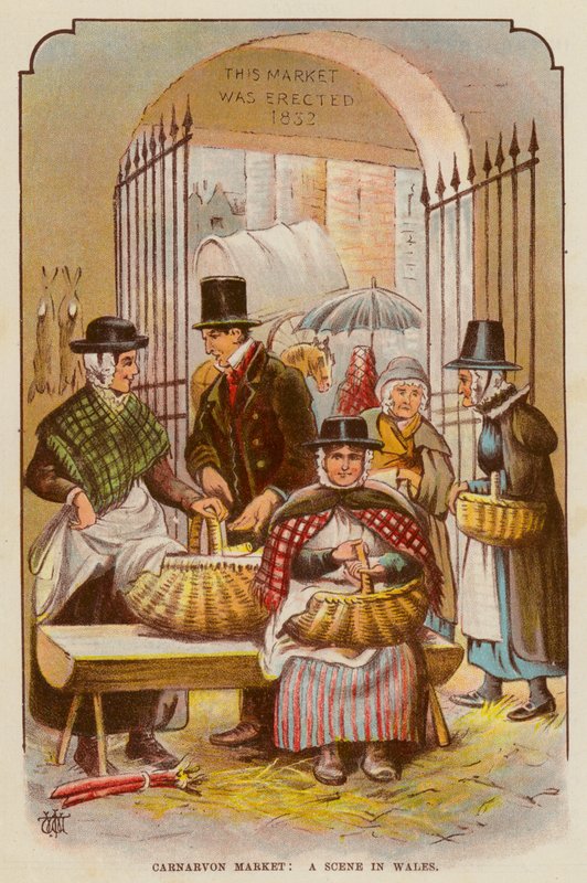 Carnarvon Markt, Een Scène in Wales door English School