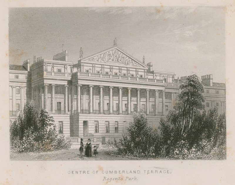 Centrum van Cumberland Terrace, Regents Park, Londen door English School