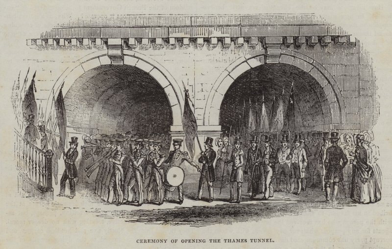 Ceremonie van de opening van de Thames Tunnel, 1843 door English School