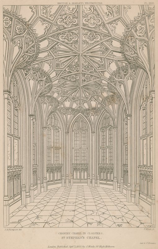Chantry Kapel in Kloosters, St Stephens Kapel, Westminster Palace door English School