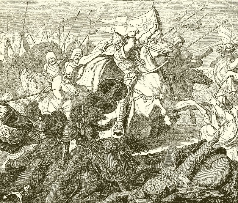Karel Martel bij Poitiers door English School