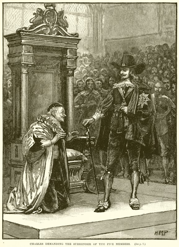 Charles eist de overgave van de vijf leden door English School