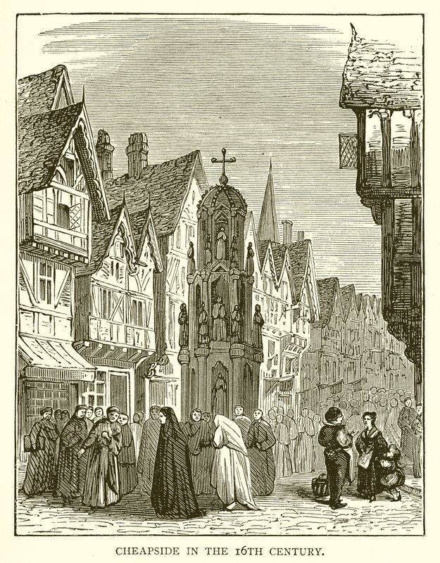 Cheapside in de 16e eeuw door English School