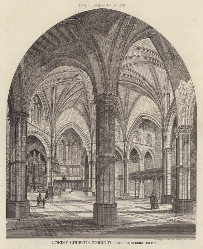 Christ Church, Lambeth (gravure) door English School