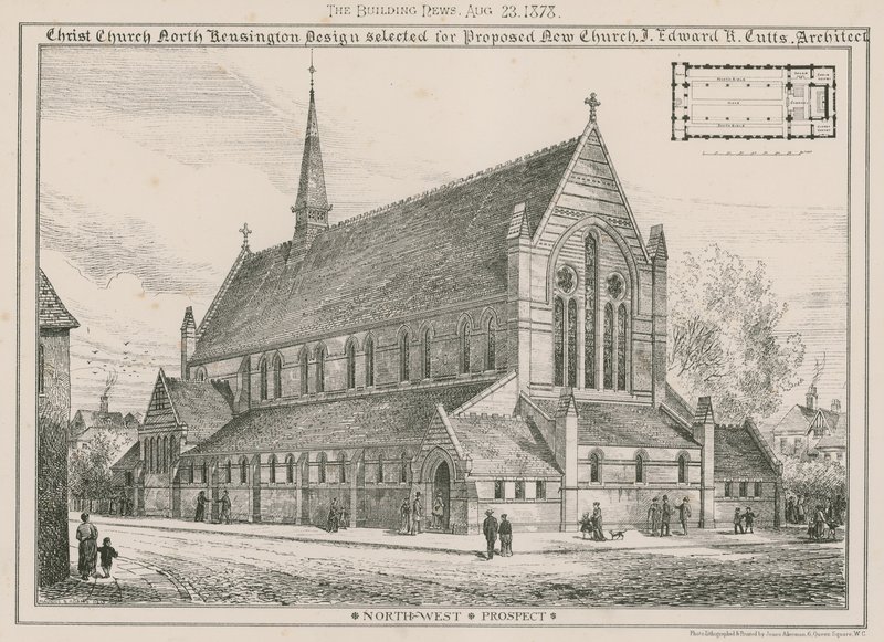 Christ Church, North Kensington: ontwerp geselecteerd voor voorgestelde nieuwe kerk door English School