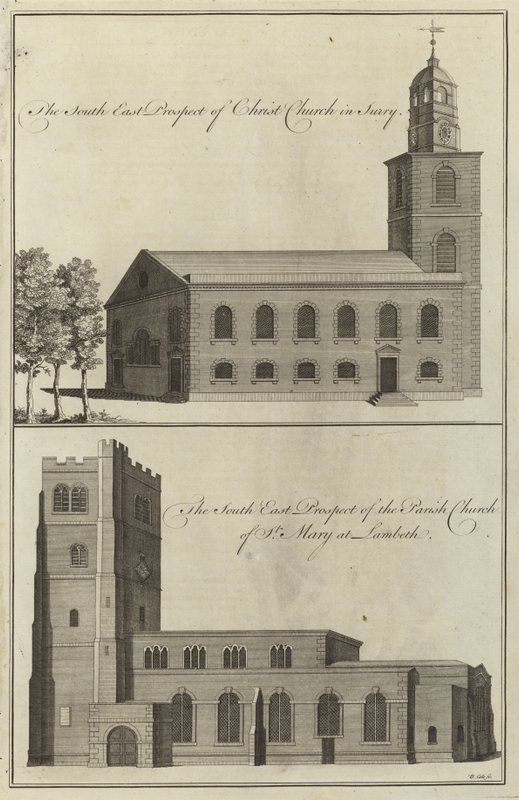 Christ Church, Surrey en de parochiekerk van St Mary in Lambeth door English School