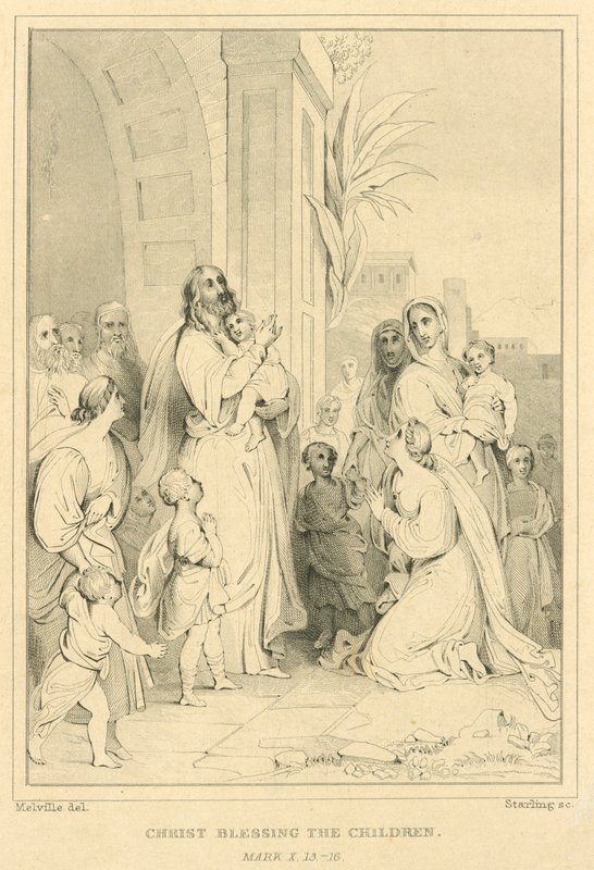 Christus zegent de kinderen, Marcus X, 13-16 door English School