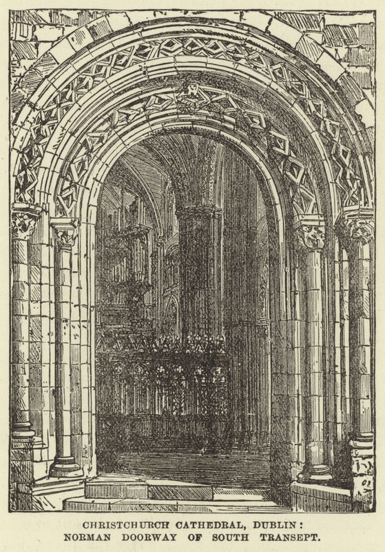 Christchurch-kathedraal, Dublin, Normandische deur van het zuidelijke transept door English School