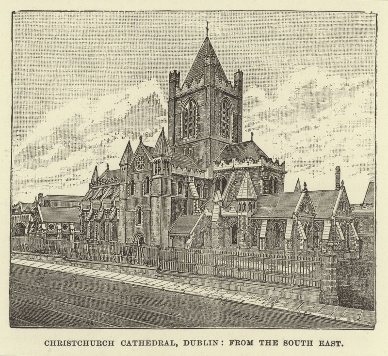 Christchurch-kathedraal, Dublin, vanuit het zuidoosten door English School