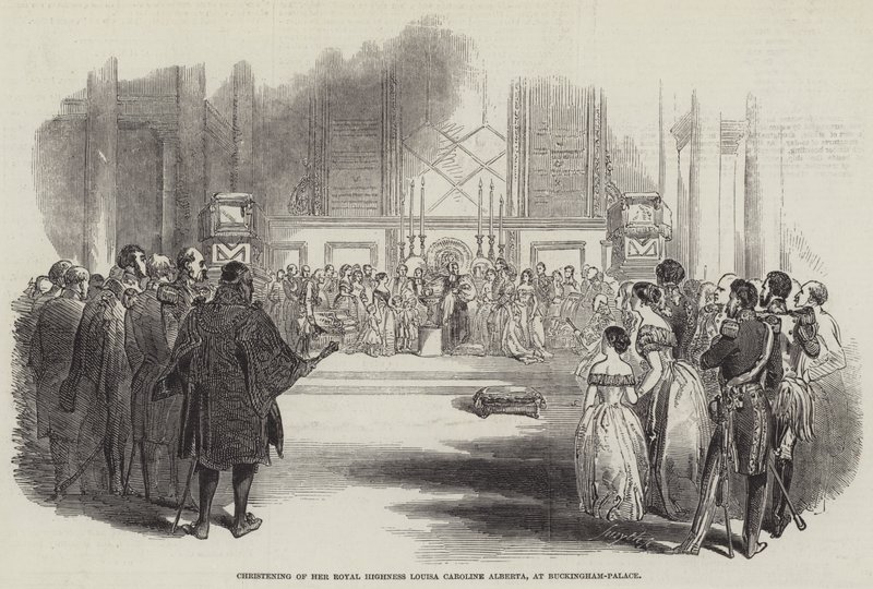 Doop van Hare Koninklijke Hoogheid Louisa Caroline Alberta, in Buckingham-Palace door English School