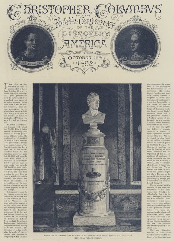 Christoffel Columbus en de vierde eeuw van de ontdekking van Amerika door English School