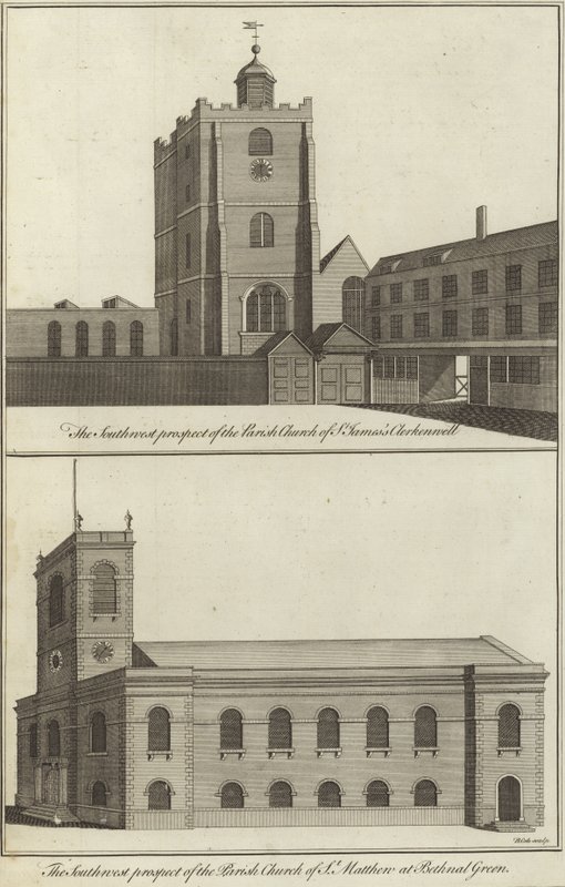 Kerk van St. James, Clerkenwell en kerk van St. Matthew, Bethnal Green door English School