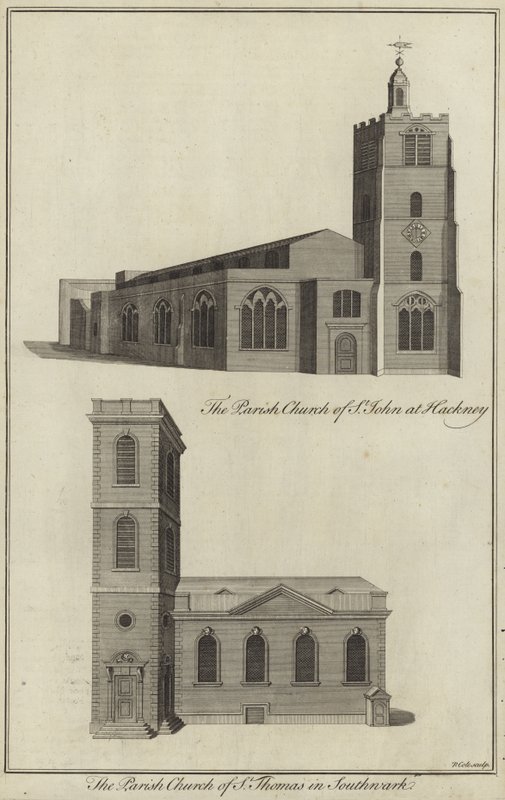 Kerk van St John, Hackney en kerk van St Thomas, Southwark door English School