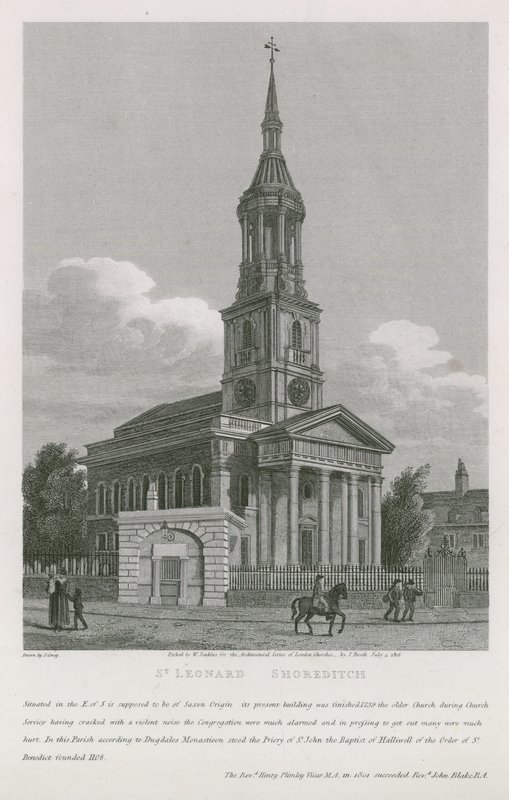 Kerk van St Leonard, Shoreditch door English School