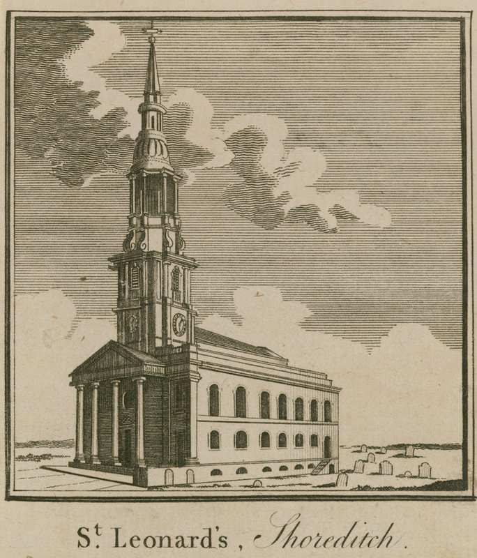 Kerk van St Leonard, Shoreditch door English School