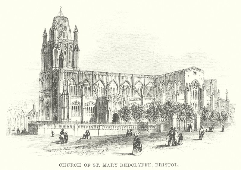 Kerk van St Mary Redclyffe, Bristol (gravure) door English School