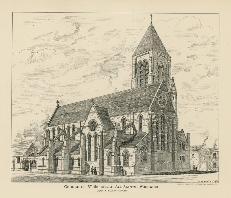 Kerk van St. Michael en All Saints in Woolwich door English School