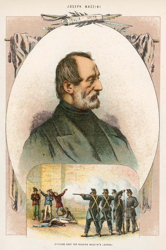 Burgers doodgeschoten voor het lezen van Mazzini