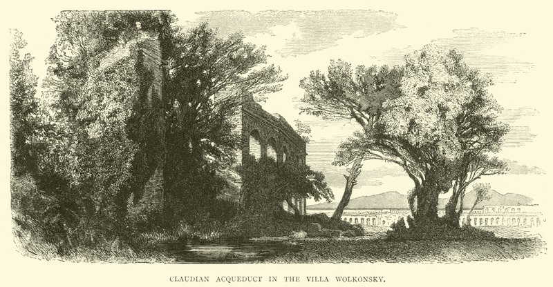 Claudiaans aquaduct in de Villa Wolkonsky door English School