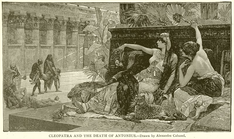 Cleopatra en de Dood van Antonius door English School