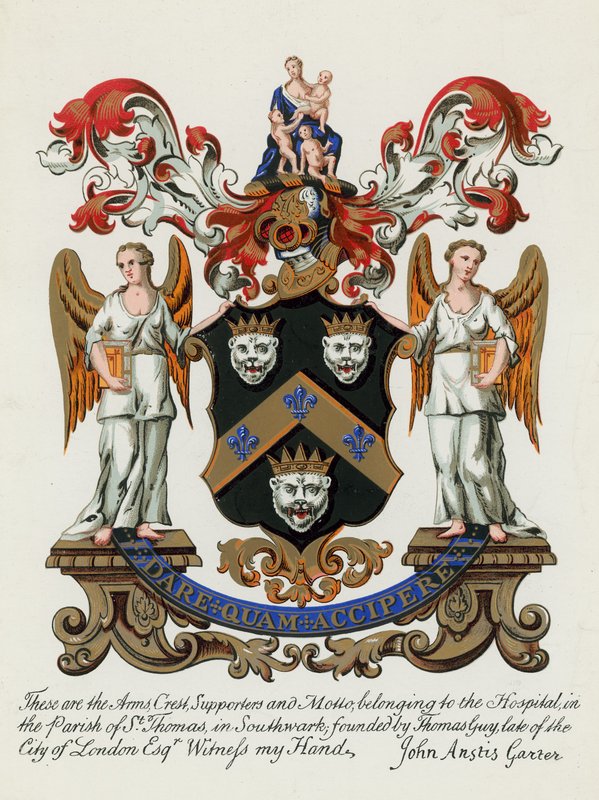 Wapen van het ziekenhuis in de parochie van St Thomas, Southwark door English School