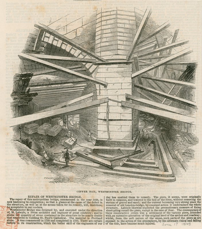 Cofferdam, Westminster Bridge door English School