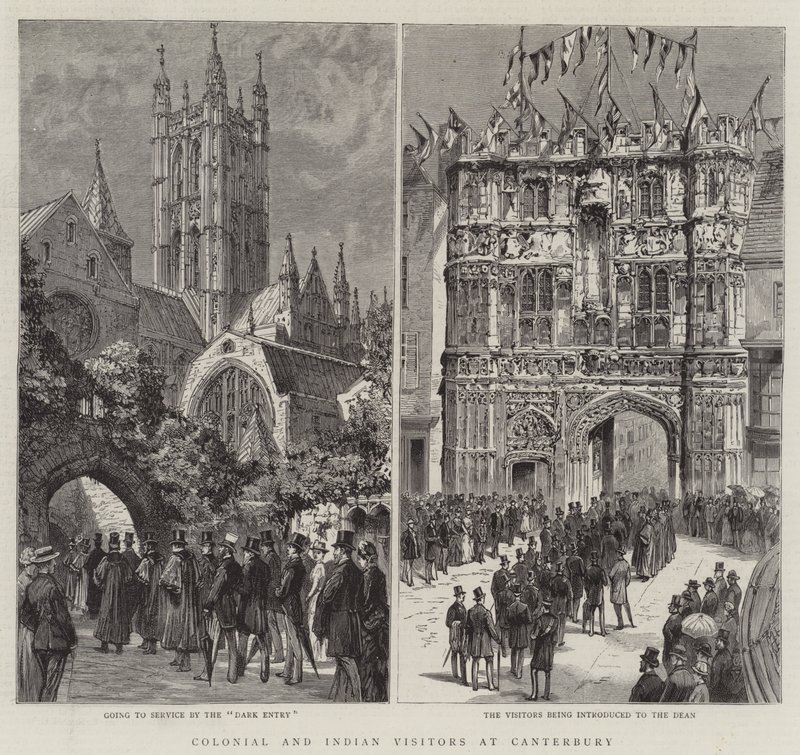Koloniale en Indiase bezoekers in Canterbury door English School