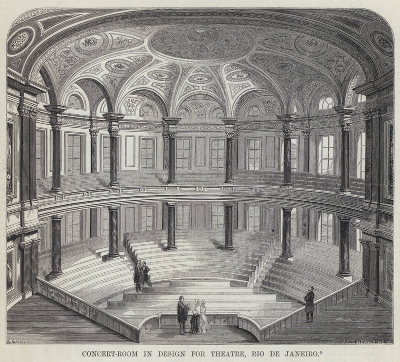 Concertzaal in ontwerp voor theater, Rio de Janeiro door English School