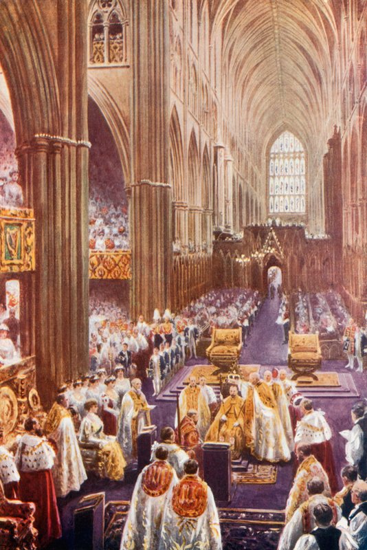 Kroningsceremonie in Westminster Abbey door English School