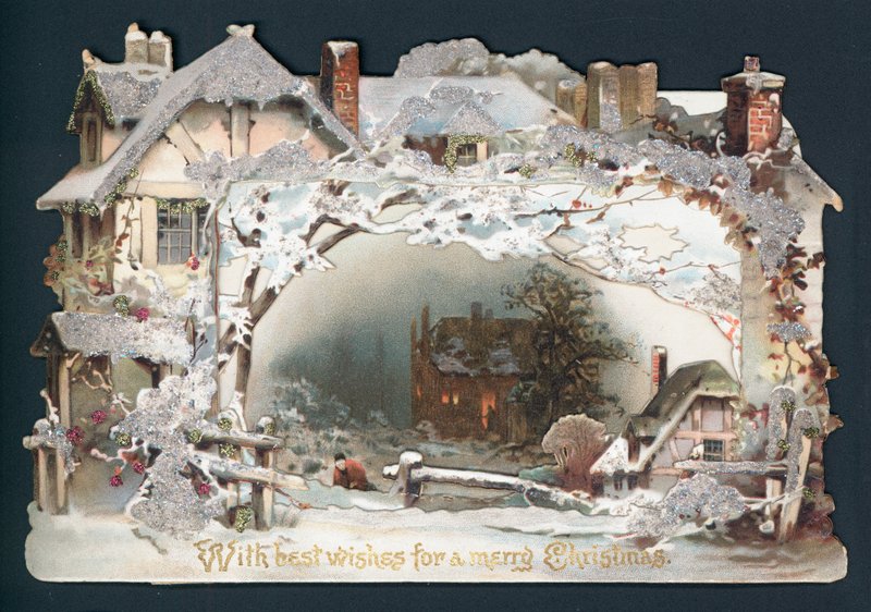 Cottage Sneeuwscène door English School
