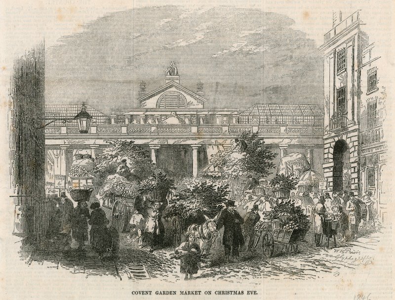 Covent Garden Market, Londen, op kerstavond door English School