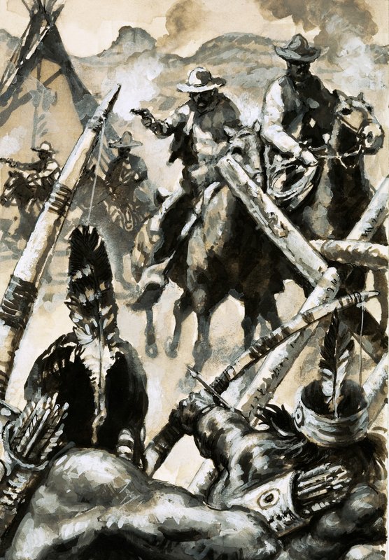 Cowboys en indianen in oorlog door English School