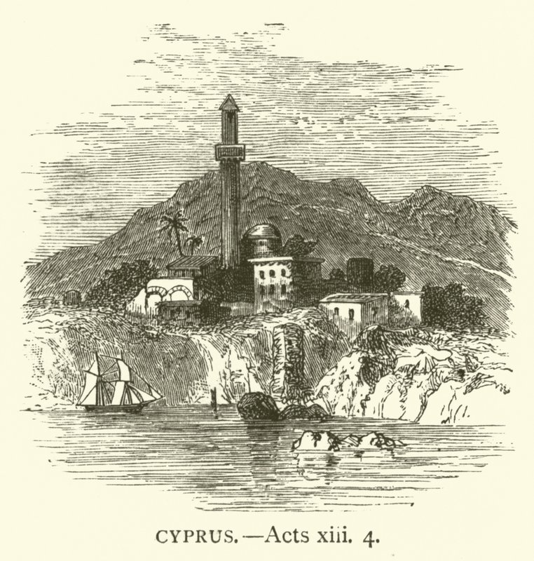 Cyprus, Handelingen, xiii, 4 (gravure) door English School