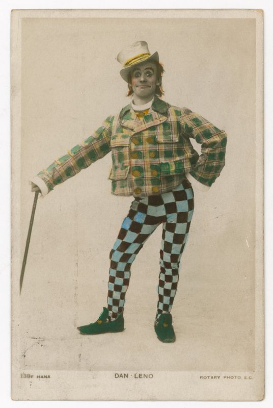 Dan Leno, koning van grappenmakers, hier getoond als Idle Jack in Dick Whittington door English School