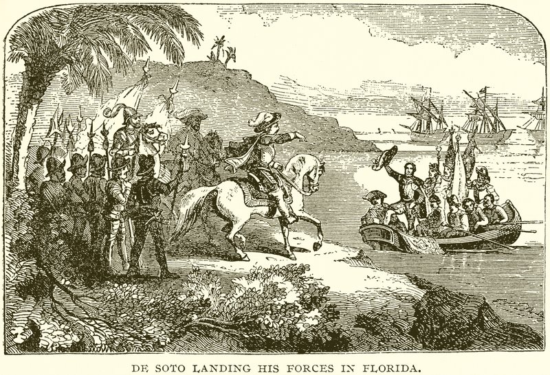 De Soto landt zijn troepen in Florida door English School